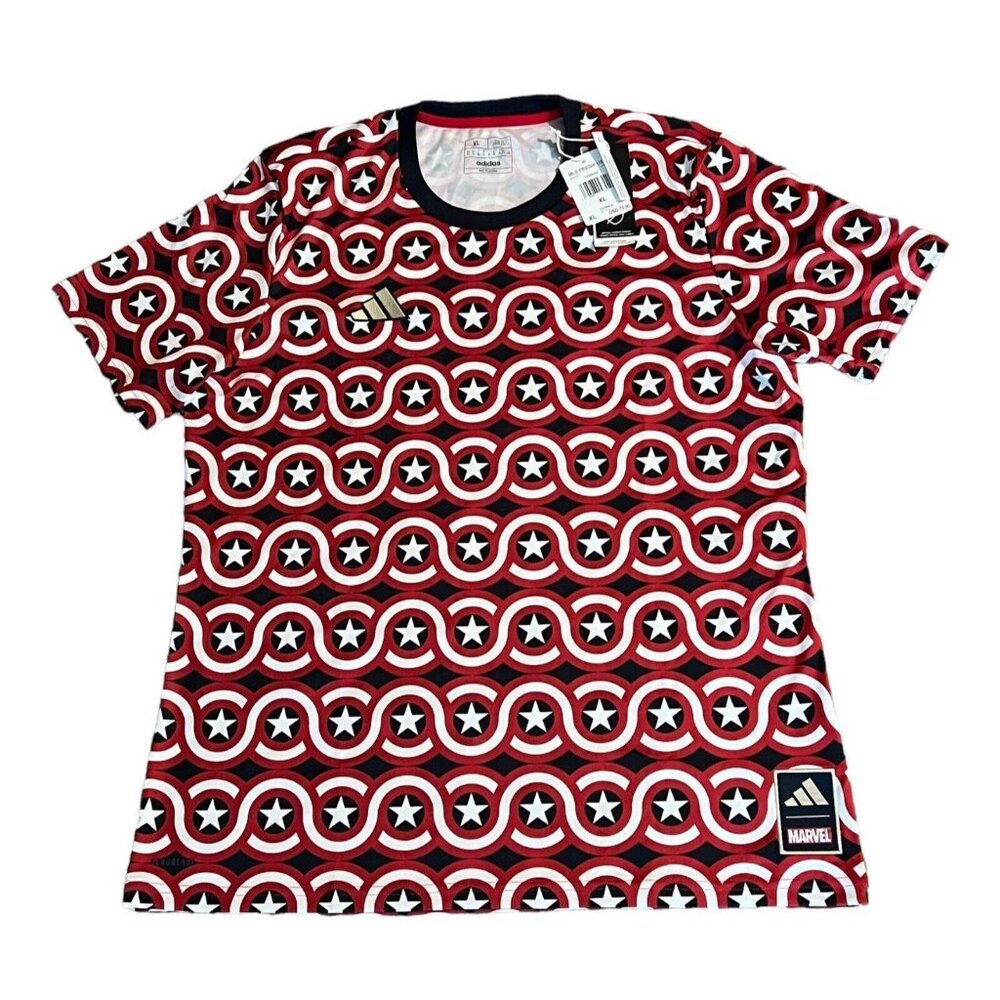 Adidas MLS x Marvel Captain America Pre-Match Soccer Jersey Men's Size XL HT3237